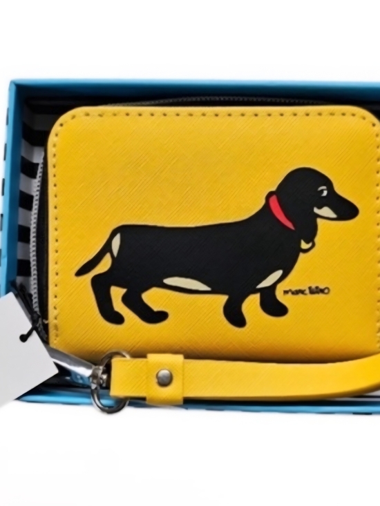 Marc Tetro Handbags - Marc Tetro Yellow Dachshund Wristlet Clutch